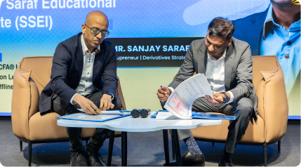 Mr. Sanjay Saraf at the Inspiria × Sanjay Saraf Educational Institute partnership (SSEI) session